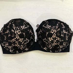 Victoria Secret black lace strapless bra